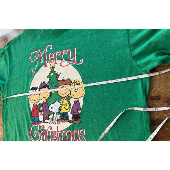 PEANUTS Unisex Kelly-Green Merry Christmas Short Sleeve Tee - Picture 5 of 7